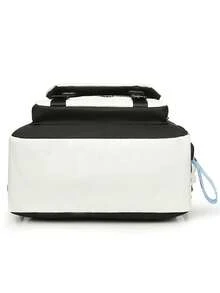 Mochila Con Puerto Usb Estilo Anime Para Chicas, Diseño Casual Sencillo, Resistente Al Agua, Gran Capacidad, Adecuada Para Estudiantes De Primaria, Secundaria Y Preparatoria. Colores Al Azar. - Negro - Ver 7