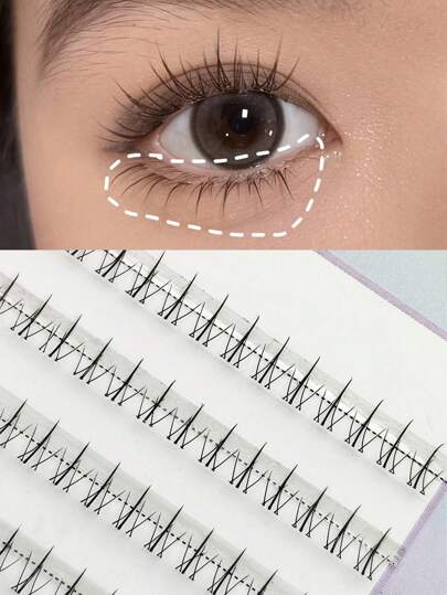 240pcs High-Capacity Transparent Stem Natural Easy Lash A-Style Segmented Cluster Handmade Bottom Eyelash Extensions For Beginners Lash Clusters,Eye Lash Clusters,Individual Eyelashes,Lashes,Fake Lashes