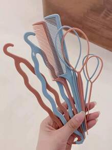 [4入組]兒童髮辮工具套裝,髮針、編髮器、小女孩髮飾 - 灰色 - 查看 5