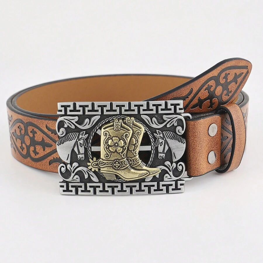 1 Miếng Của phụ nữ Giải trí Retro Thắt lưng - màu nâu - Xem 1