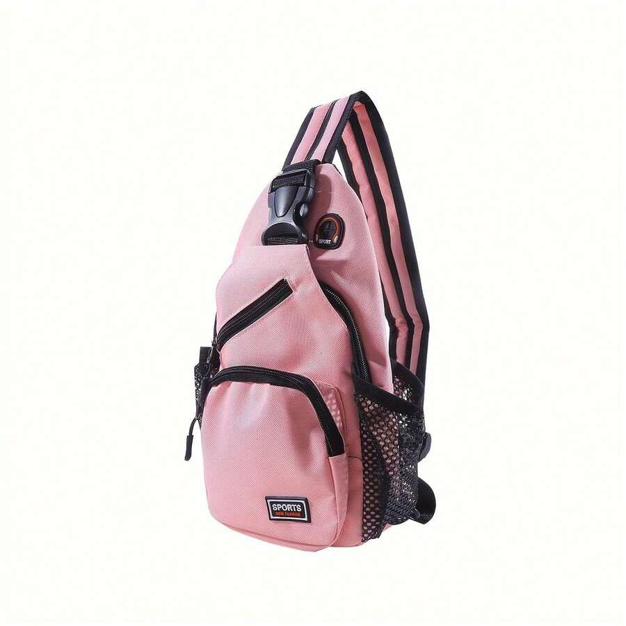 Multi Pockets Sling Backpack, Casual Nylon Crossbody Bag, Travel Hiking