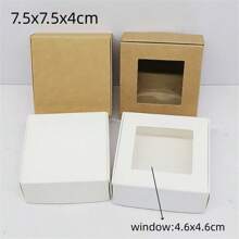 10pcs New Collection Gift Box, Various Sizes, Paper & Pvc & Kraft Material, With Window Design