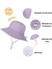 1PC Children's Summer Sun Visor Wide Brim Printed Breathable Beach Bucket Hat For Boys And Girls Outdoor Sports Buckets For Baby - Beige - View 4