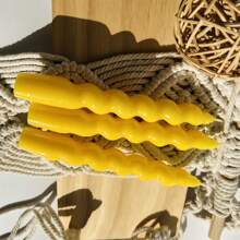 1 Packung 3 Stück spiralförmige Taper Kerzen, 7,1 Zoll/18 cm, Bodendurchmesser 2 cm, 6 Stunden Brenndauer, unduftend, tropffrei, verjüngtes Design, für Dinner-Party Hochzeitsdekoration, Raumdekoration, Geschenke