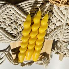 1 Packung 3 Stück spiralförmige Taper Kerzen, 7,1 Zoll/18 cm, Bodendurchmesser 2 cm, 6 Stunden Brenndauer, unduftend, tropffrei, verjüngtes Design, für Dinner-Party Hochzeitsdekoration, Raumdekoration, Geschenke