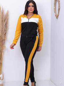 Women Two-Piece Outfits - 芥末黃 - 查看 2