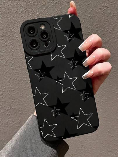 Star Pattern Liquid Silicone Phone Case, Full Body Protection Anti-Fall Anti-Shock TPU Soft Rubber Cover Compatible With IPhone 11/12/13/14/15/15 Pro/15 Plus/15 Pro Max/7 Plus/8 Plus/X/Xs Max/Xr/11 Pro/12 Pro/13 Pro/14 Pro/12 Mini/13 Mini/11 Pro Max/12 Pro Max/13 Pro Max/14 Pro Max/14 Plus/6/6s/6 Plus/7/8/SE And Galaxy A54/A14/A32/A12/A51/A23/A24/A52S/A15/S20/S21/S22/S23/S24/S23 Plus/S23 Ultra, Waterproof Anti-Scratch