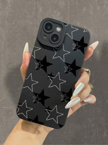 星形图案液态硅胶手机壳，全方位保护，防摔防震，TPU软胶材质，适用于 11/12/13/14/15/15 Pro/15 Plus/15 Pro Max/7 Plus/8 Plus/X/Xs Max/Xr/11 Pro/12 Pro/13 Pro/14 Pro/12 Mini/13 Mini/11 Pro Max/12 Pro Max/13 Pro Max/14 Pro Max/14 Plus/6/6s/6 Plus/7/8/SE 和Galaxy A54/A14/A32/A12/A51/A23/A24/A52S/A15/S20/S21/S22/S23/S24/S23 Plus/S23 Ultra，防水防刮。 - 黑色 - 查看 2
