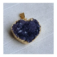 Lerato Afro Kit 2 Pcs  Pingente Ametista + Citrino,  Mulher Estilo Elegante, Aniversário Casamento , Envio Nacional