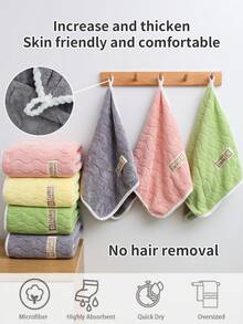 4 st. S Mönster Handduk Set Med 2 Handdukar Och 2 Bad Handdukar , 35*75cm + 70*140cm , Enkel Och Vacker , Bekvämt , Mjukt Och Hudvänlig , Lämplig För Hem Eller Badrum Bruk , Idealisk För Alla säsonger - Grön - Visa 7