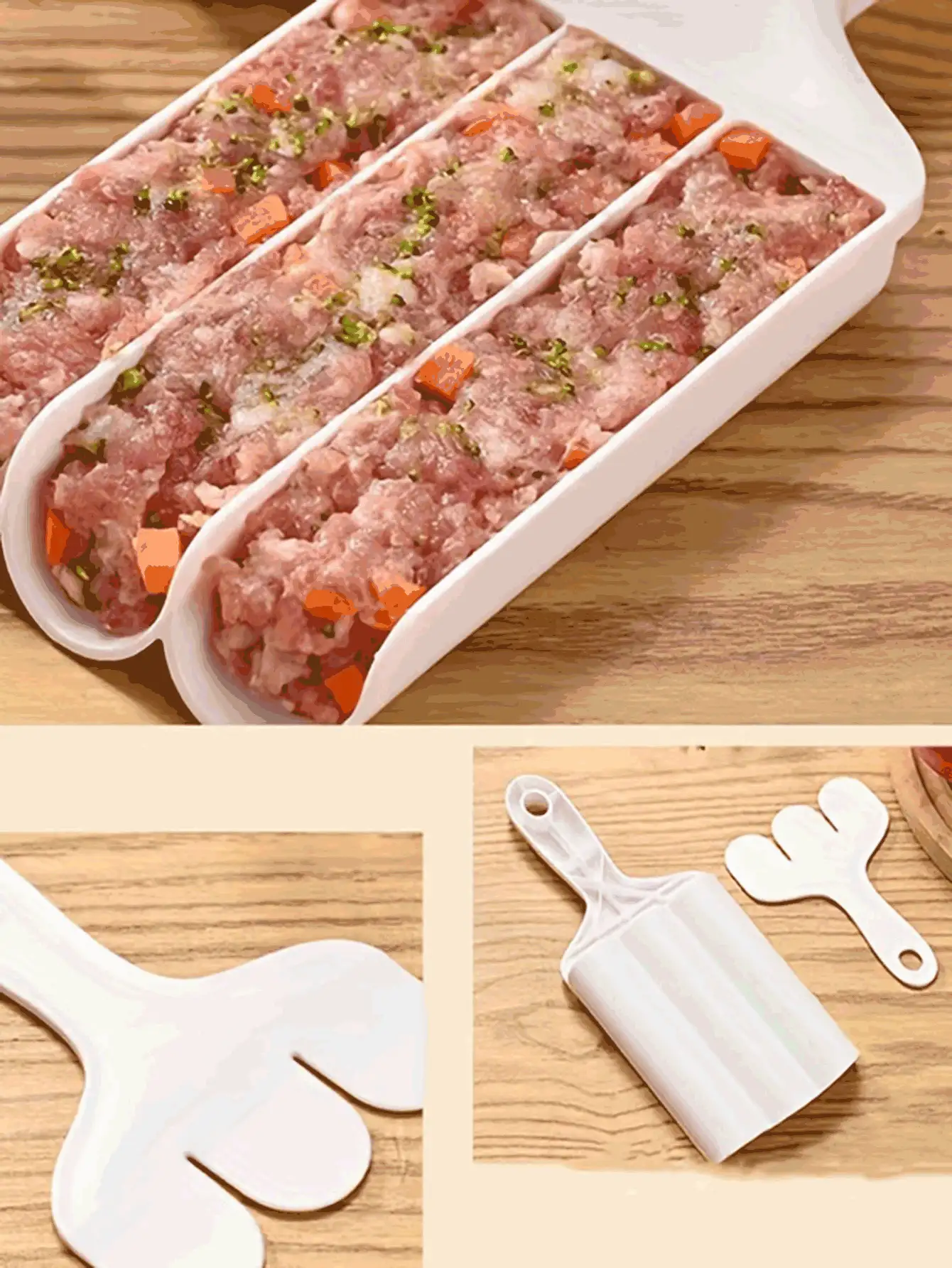1set Three-In-One Meatball Maker Kitchen Tool For Making Fishballs, Meatballs, Etc. Household Fried Meatball Mold Camping - White - View 4