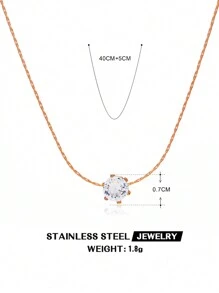 1 Peça Colar Pingente De Diamante De 6 Presilhas Em Aço Inoxidável Com Design Único No Estilo Europeu E Americano Banhado A Ouro, Adequado Para Uso Diário E Festa De Namoro