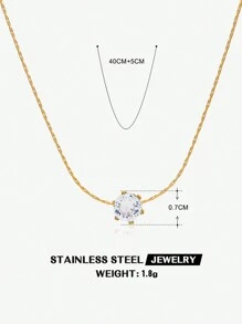 1 Peça Colar Pingente De Diamante De 6 Presilhas Em Aço Inoxidável Com Design Único No Estilo Europeu E Americano Banhado A Ouro, Adequado Para Uso Diário E Festa De Namoro