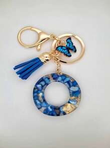 1 Miếng Không giới tính Dễ thương Tua Loại bướm Polyresin Chữ cái Móc chìa khóa , Cái túi Đồ trang trí , Hoàn hảo Qủa tặng Đối với Bạn - Xanh đậm - Xem 33