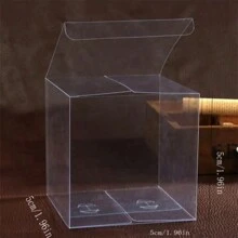 10pcs/Set Transparent Gift Packing Box, Pvc Clear Storage Square Container Valentine Day