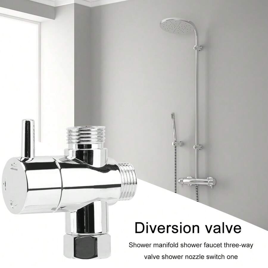 Showerhead Diverter Valve, 3Way Shower Arm Diverter With Handheld