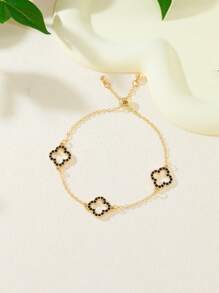 Conjunto de pulsera y tobillera con forma de trébol calado y decorado con rhinestones (se venden por separado) - Regalo para San Valentín, mamá, madre, Día de la Madre
