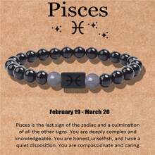 1 Miếng Cung hoàng đạo Vòng tay Cho nam giới NỮ , 8mm Tự nhiên Mã não có vân đen đá Ngôi sao Dấu hiệu Chòm sao Lá số tử vi Vòng tay Qủa tặng Chúc may mắn Qủa tặng - Nhiều màu - Xem 15