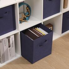 Foldable Storage Boxes Set Of 2,Non-Woven Fabric Storage Box Set,Storage Drawers For Cube Storage Unit,26.5x26.5x28 Cm - Blue - View 5