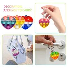 12PCS Pop Fidget Keychain Mini Fidget Toys Classroom Birthday Party Favors(Random Color) - Random Color - View 3