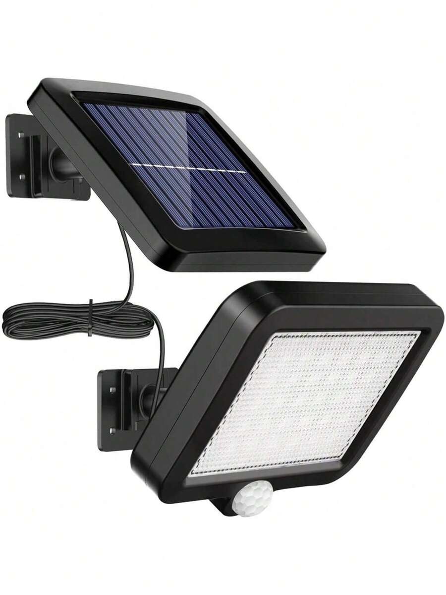 Refletor Lampada Solar 56 Leds Sensor Movimento - Preto - Visão 1