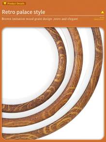 Conjunto de 3 aros de bordar vintage marrom aro de ponto cruz, aro redondo de bordado em forma de ferramenta de mão, feito de ABS e PVC ecológicos, design de madeira com fecho de metal, resistente e não é fácil de deformar ou quebrar, 6 tamanhos disponíveis, também adequado para decoração de porta-retratos, vem com 16 agulhas para bordado ou uso doméstico.