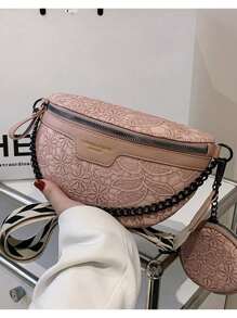 Fashionable Unisex All-Season Versatile Waist & Chest Bag - Pink - View 8