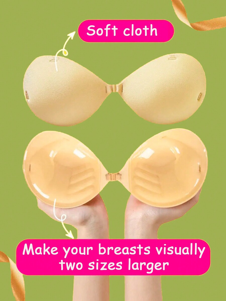 1 Palm Rest Type Invisible Bra + 1 Pair Of Silicone Flower Nipple Pads