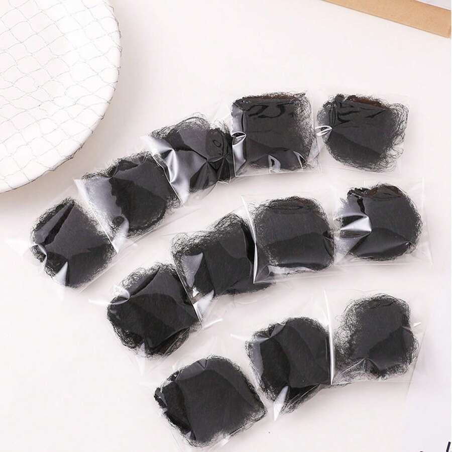 20pcs/18inch Black Hair Nets For Wigs SHEIN