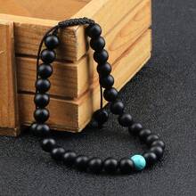 1入多種款式的紅綠色石頭珠子手鍊,6-8mm黑線紅色石頭孔雀石珠子手鐲首飾,聖誕禮物 - 彩色 - 查看 6