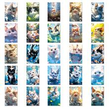 50pcs Cute Kitten Stickers, Waterproof Sticker For Kids, Small Stickers For Water Bottles, Laptop And Baggage. Funny Sticker Packs Without Repeat. Stickers Set For Water Bottles. - Blue - View 6
