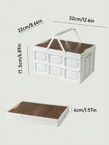 1 pièce Boîte de rangement pliable portable avec couvercle, camping en plein air, coffre de voiture, organisation de la maison