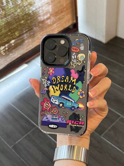 1pc Dual-Color Transparent Black Edge Cool Retro Car Design Shockproof TPU+PC Full Body Phone Case Compatible With IPhone 13 14 15 Pro Max 16 16 Pro 16 Pro Max 16 Plus 16E 17 17 Pro 17 Air 17 Pro Max, 11 12 Pro Max, X XR XS Max, 7 8 Plus, 13 Mini, 12 Mini, 11 Pro Max, 14 Pro, 14 Plus, 15 Plus, Stylish & Cute