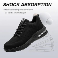 Zapatos De Seguridad De Fibra De Kevlar De Acero Ligero - Negro - Ver 7