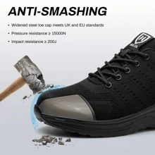 Zapatos De Seguridad De Fibra De Kevlar De Acero Ligero - Negro - Ver 4