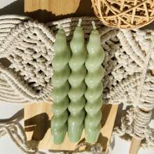 1 Packung 3 Stücke spiralförmige Kegel Kerzen, 7.1 Inch/18cm, 2 cm Durchmesser unten, 6 Stunden Brenndauer, geruchlos, tropffrei, verjüngtes Design, für Dinnerparty Hochzeitsdekoration, Raumdekoration, Geschenke