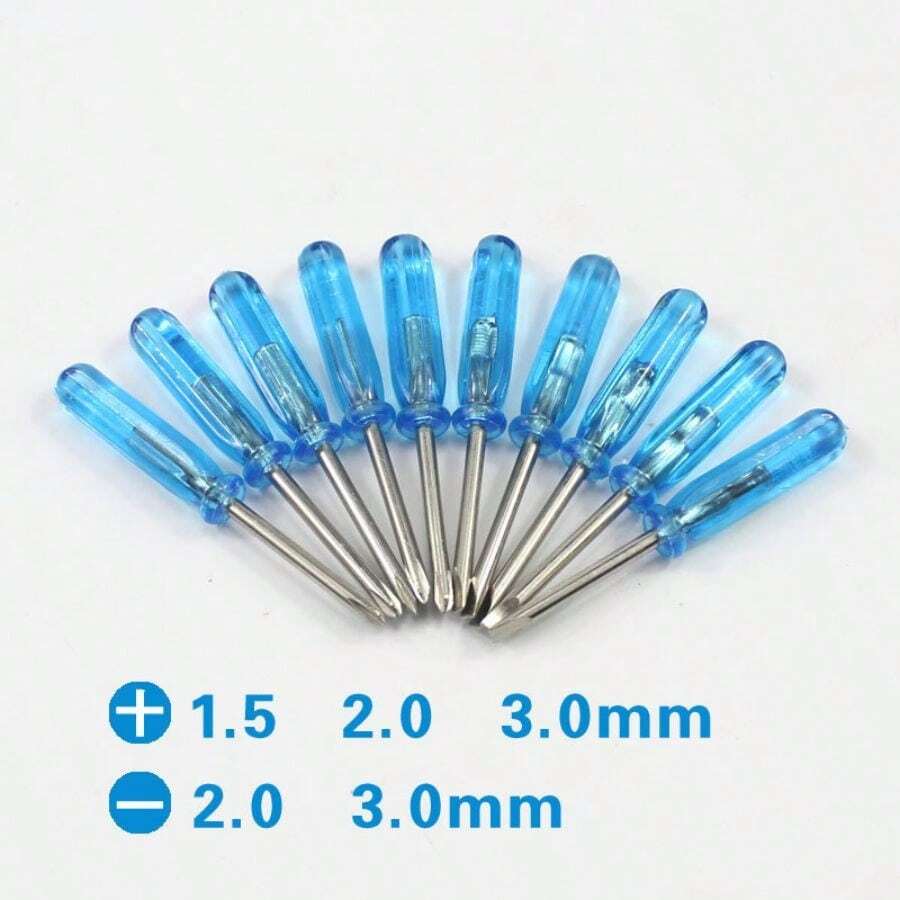 7/10/14pcs/Set Blue Mini Screwdriver Set Phillips Flat Head Crossed Screwdriver Repair Tool Kit Small Appliances Repair Tool Set - Blue - View 1