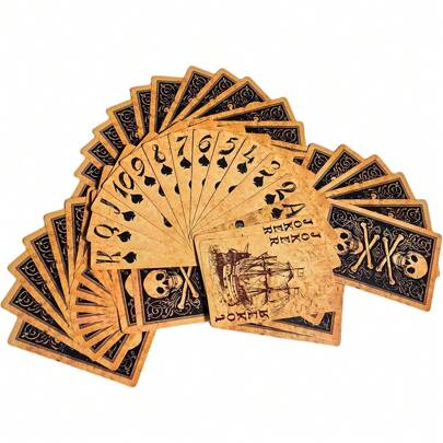 Vorinclex Retro Style Pirate Ship Collectible Playing Cards Flexible Poker Cards With Box For Party, Gathering, Tabletop Game, Deck Of Cards Toy Best Gift