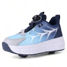 PHTEER Zapatillas De Deporte Para Niños 2 En 1 Con Ruedas, Zapatos Deportivos Multifuncionales Para Caminar Y Patinar, Zapatos Con Ruedas Para Niños - Azul - Ver 6