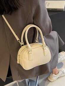 時尚小白包 - 米色 - 查看 4