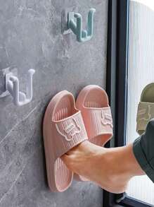 2 件/套 均码/3 件 随机颜色 浴室拖鞋壁挂架，粘性无需钻孔，适用于淋浴房、浴室、卫生间、排水拖鞋架