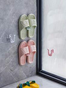 2 件/套 均码/3 件 随机颜色 浴室拖鞋壁挂架，粘性无需钻孔，适用于淋浴房、浴室、卫生间、排水拖鞋架