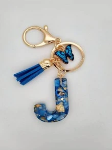 1 Miếng Không giới tính Dễ thương Tua Loại bướm Polyresin Chữ cái Móc chìa khóa , Cái túi Đồ trang trí , Hoàn hảo Qủa tặng Đối với Bạn - Xanh đậm - Xem 29