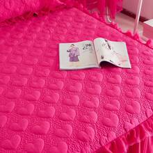 1 Miếng Sang trọng Dày Ren Váy ngủ Với Hình trái tim Khâu Thiết kế , Hoàn hảo Đối với Phòng ngủ Hoặc Khách mời Phòng Trang trí - Màu Hồng Tươi - Xem 3