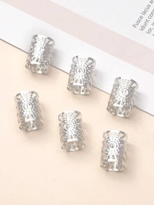 6 件女孩朋克风格金色向日葵发夹，大号银色镂空雕花发饰，适合返校、辫子 - 銀色 - 查看 3