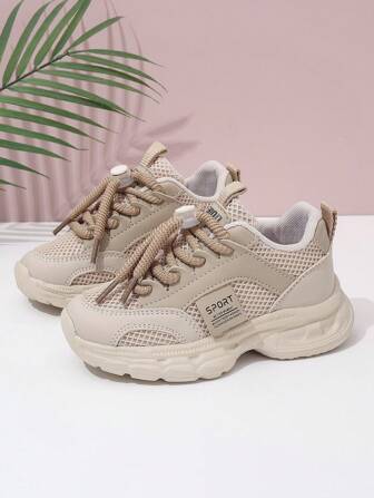 Sapatos Esportivos Respiráveis E Fashion Para Crianças Com Dupla Malha Para Crianças Pequenas E Grandes, Anti-derrapante E Resistente Ao Desgaste