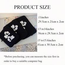 Bolsa De Laptop/tableta Ipad Con Estilo Ins Con Lindo Estampado De Conejo Y Lazo, Capacidad De Almacenamiento Interna Para 11/13 Pulgadas