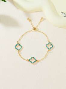 Conjunto de pulsera y tobillera con forma de trébol calado y decorado con rhinestones (se venden por separado) - Regalo para San Valentín, mamá, madre, Día de la Madre