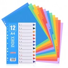 Set Of 5 Coloured Folder Index Dividers For Folder A4 Pastel A4 Practical Cover Sheet Cardboard Index Extra Wide Perfect For Folder Organisation In The Office, 1-12 - Multicolor - View 1