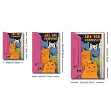 1 Miếng Không có khung Phòng tắm Phòng vệ sinh Nghệ thuật Áp phích tranh sơn dầu In Dễ thương Vui Mèo Hình minh họa Bức tranh Tranh treo tường Đối với , Nhà  Đồ trang trí , Lý tưởng Qủa tặng - Màu be - Xem 5